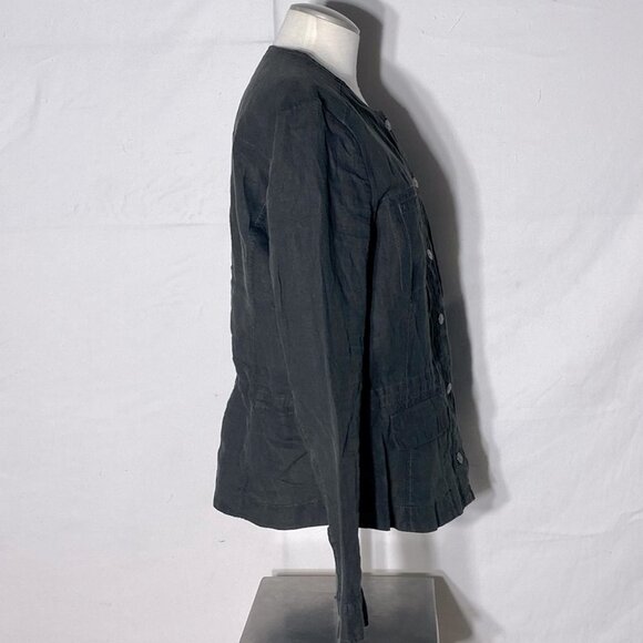 Olsen Europe Green  Linen Utility Style Light Jacket M/L - Picture 5 of 15